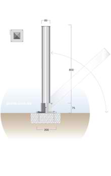 Standard Square Collapsible Bollard | SSCA-12SS
